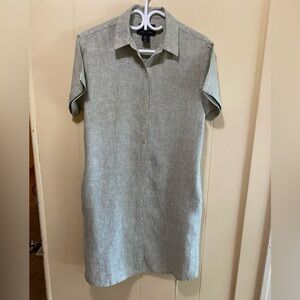 Tahari ladies green linen t-shirt dress